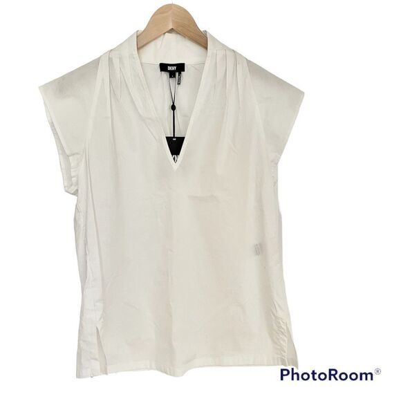 DKNY New Shawl Deep V Short Sleeve Tunic - Picture 1 of 7